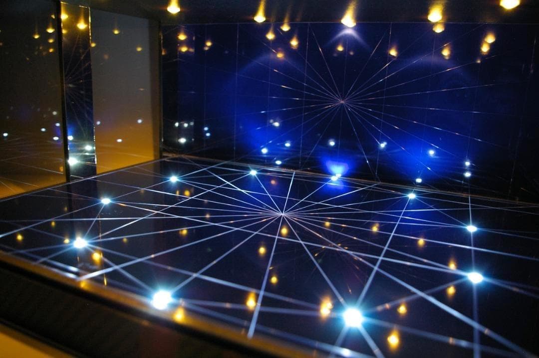 かおりこオーダー品・コバルトブルー幾何学・ディスプレーBOX/ネオジオラマ