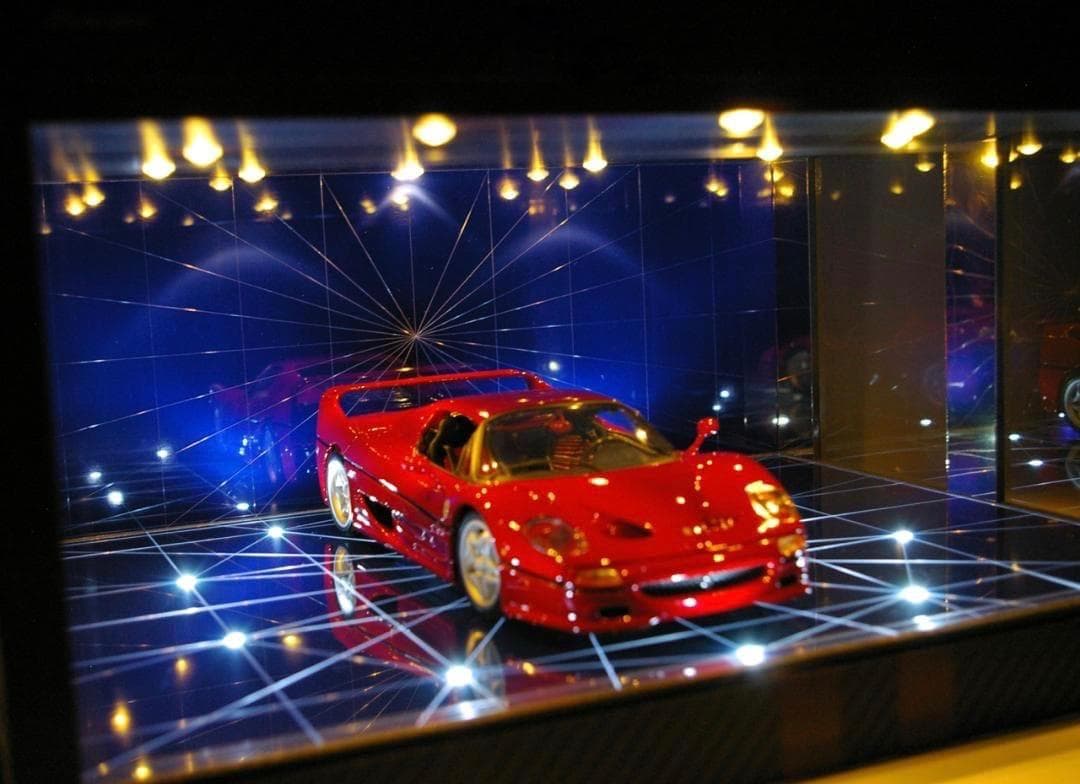 かおりこオーダー品・コバルトブルー幾何学・ディスプレーBOX/ネオジオラマ