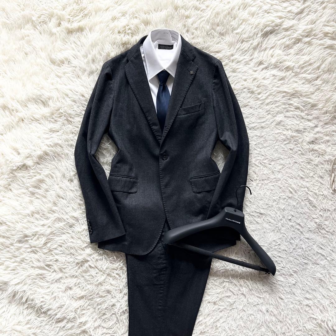 <美品>TAGLIATORE モンテカルロ CANONICO ウール スーツ44