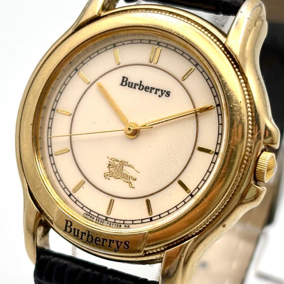 稼働 バーバリー 腕時計 クオーツ レディース 5530-F52304 新ベルト