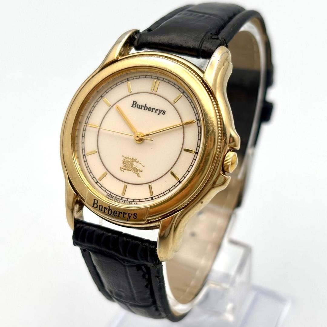 稼働 バーバリー 腕時計 クオーツ レディース 5530-F52304 新ベルト