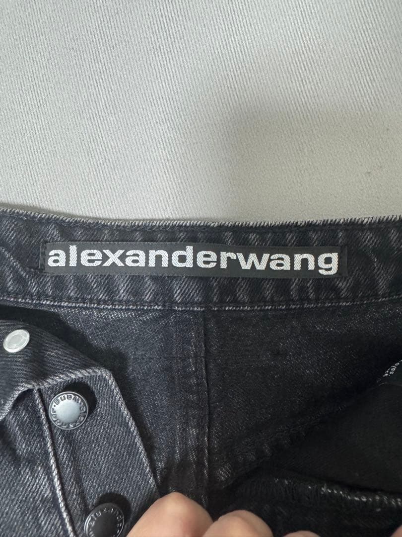 alexanderwang ブラックデニム　ショートパンツ 24
