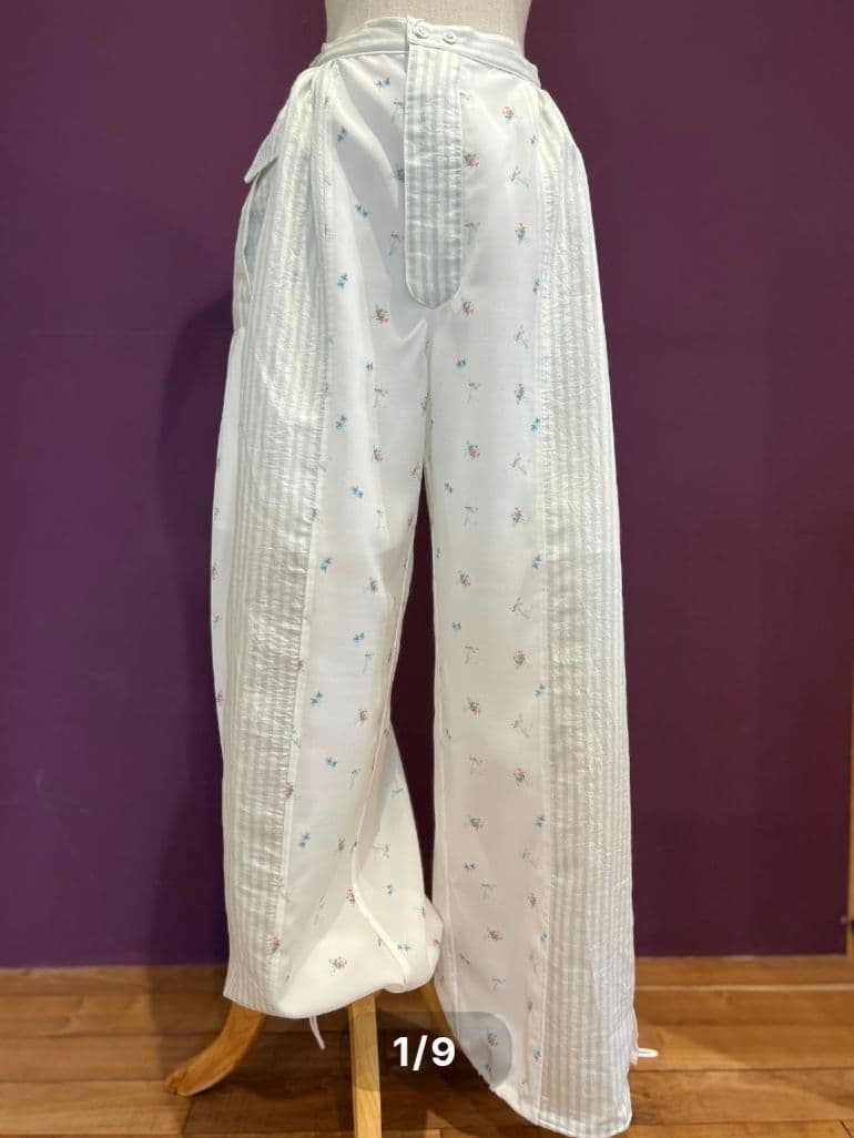 パンツ deco depuis 1985 bird flower pants