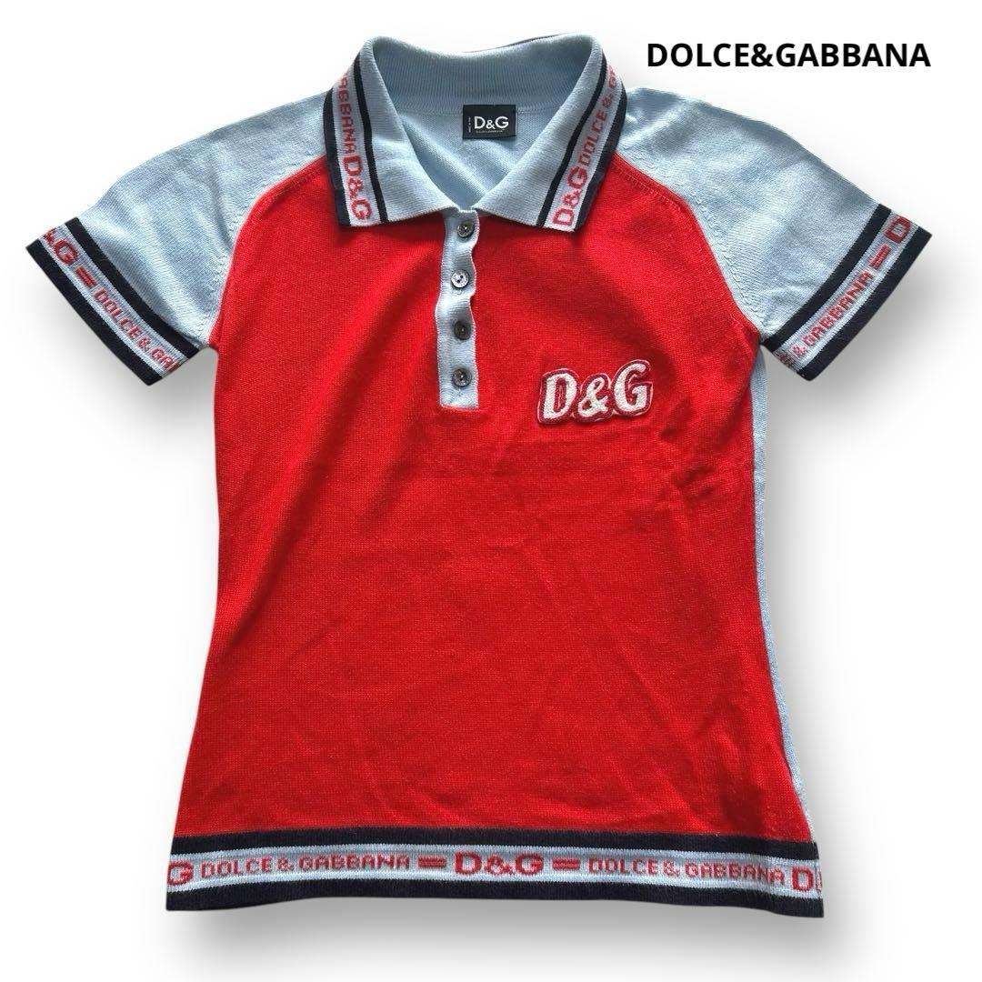 ドルチェアンドガッバーナ ニット ポロシャツ バイカラー