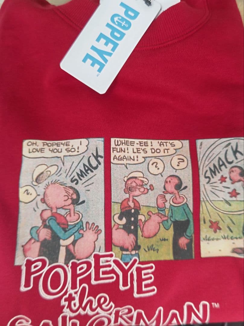 ニコアンド POPEYEスウェットトップス レッド ユニセックス