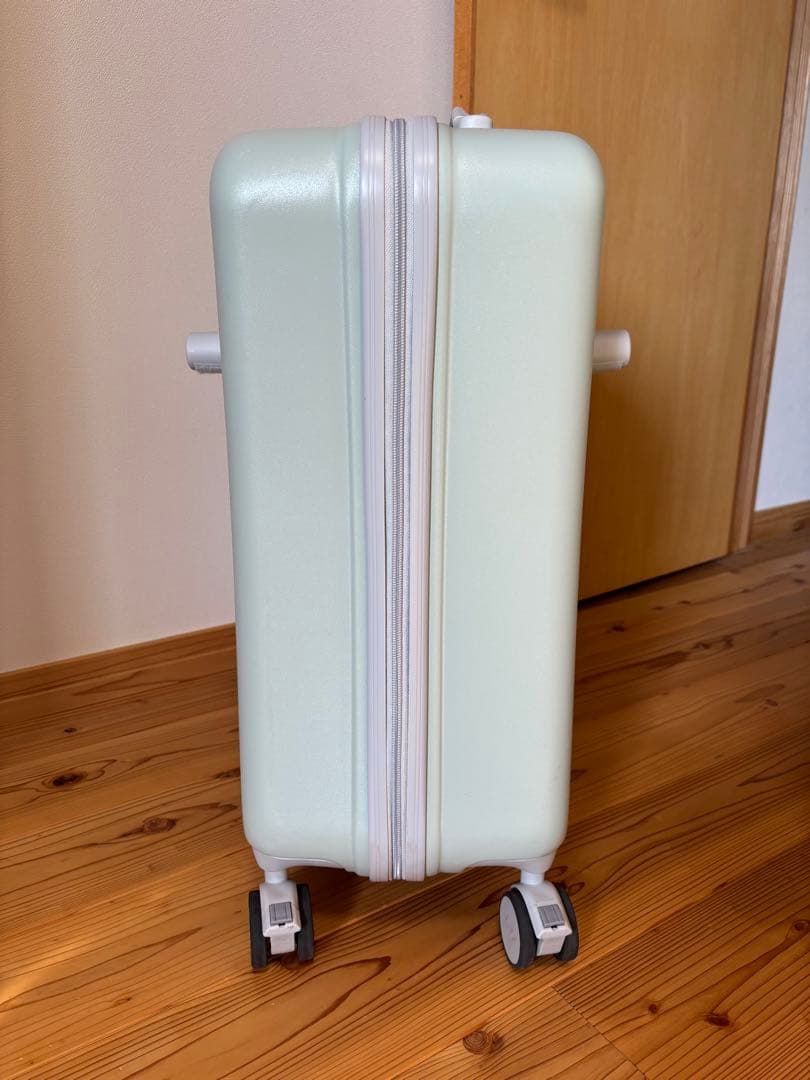 キッズトラベル 子供が乗れるキャリーケース くすみグリーン