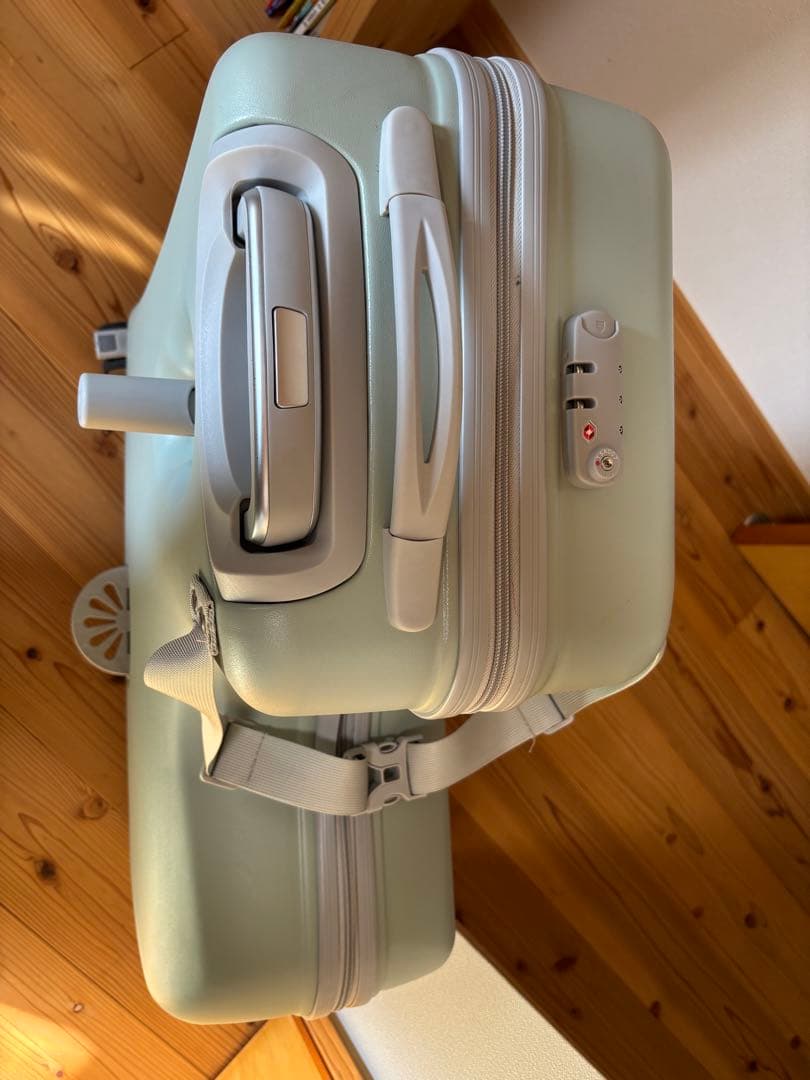 キッズトラベル 子供が乗れるキャリーケース くすみグリーン