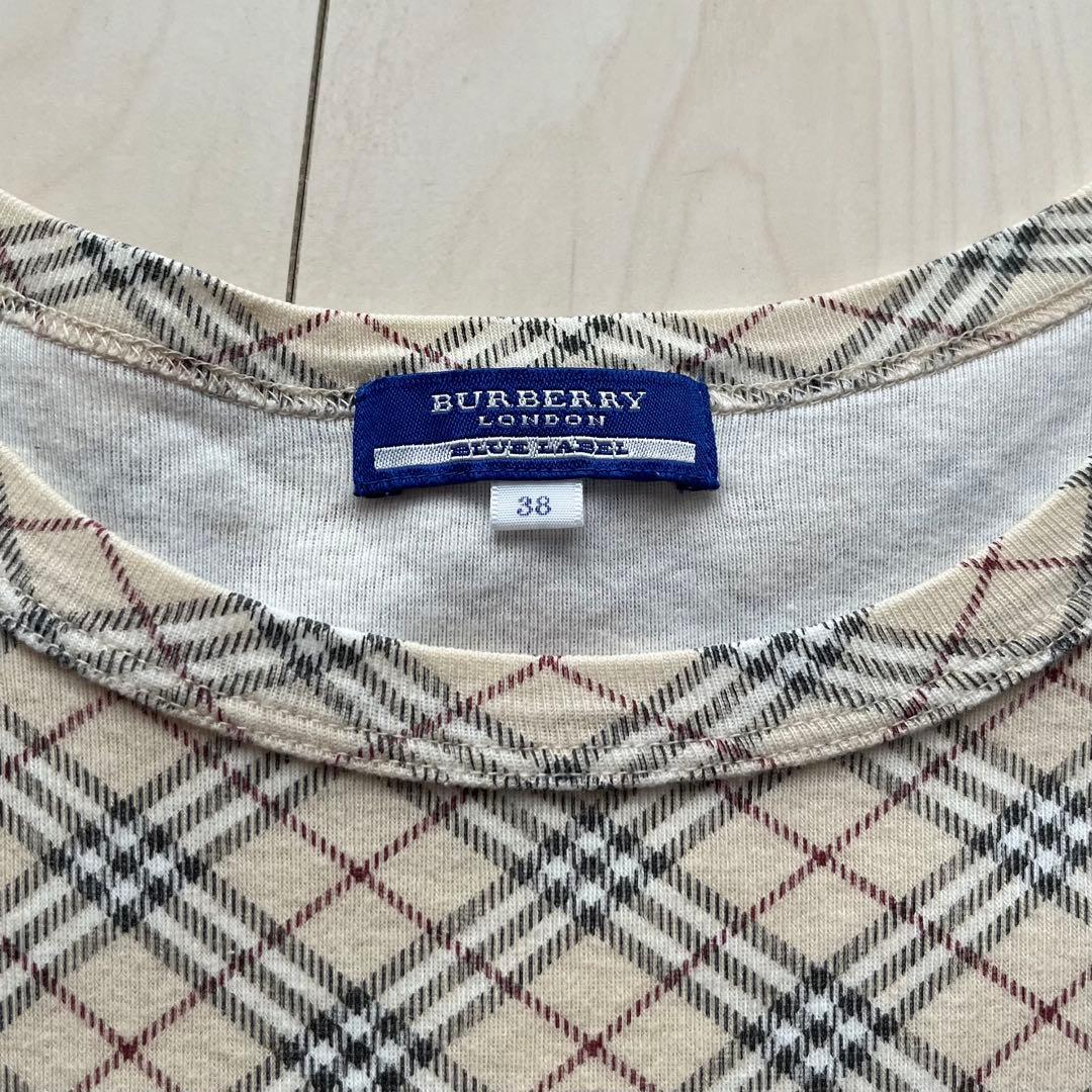 Y2K バーバリーブルーレーベル ノバチェック 長袖 カットソー Tシャツ