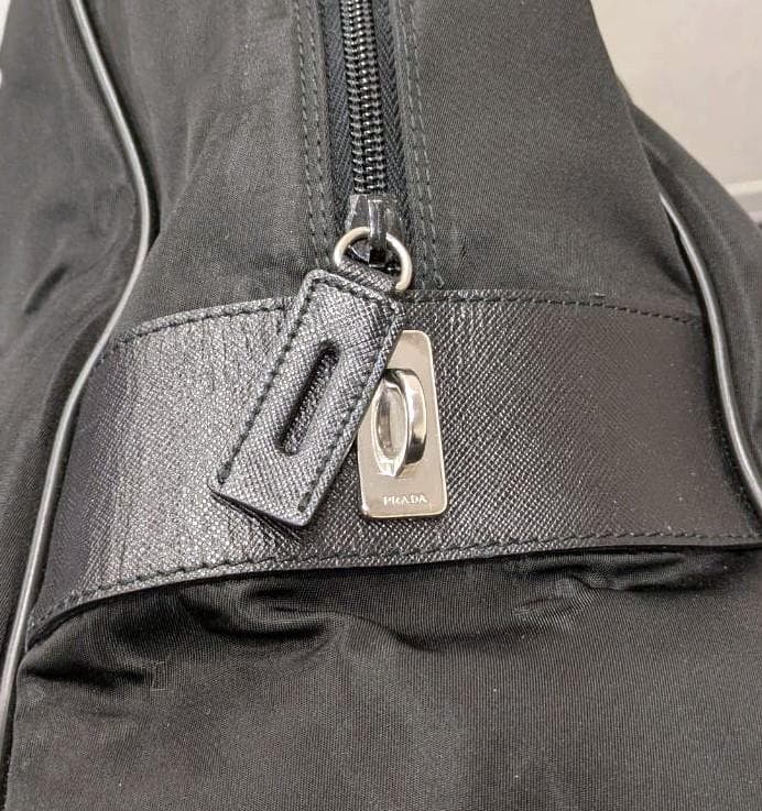 PRADA プラダ ボストンバッグ ナイロンｘレザー ブラック