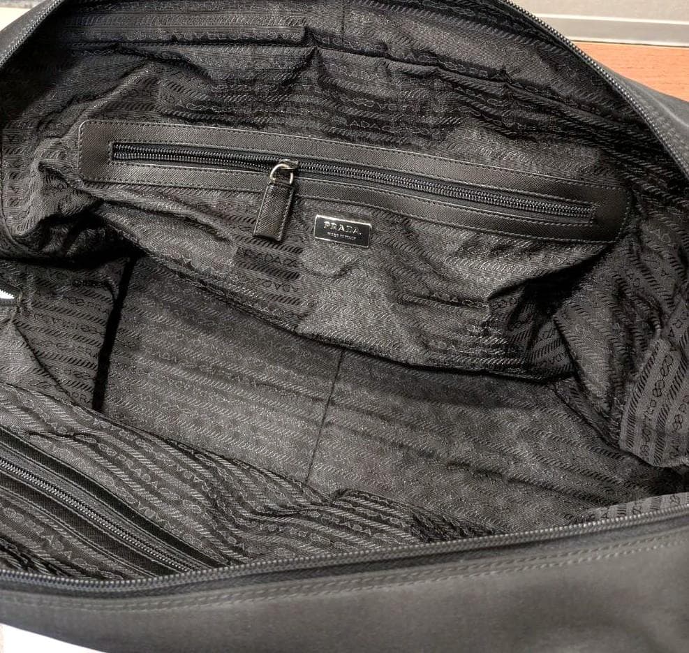 PRADA プラダ ボストンバッグ ナイロンｘレザー ブラック