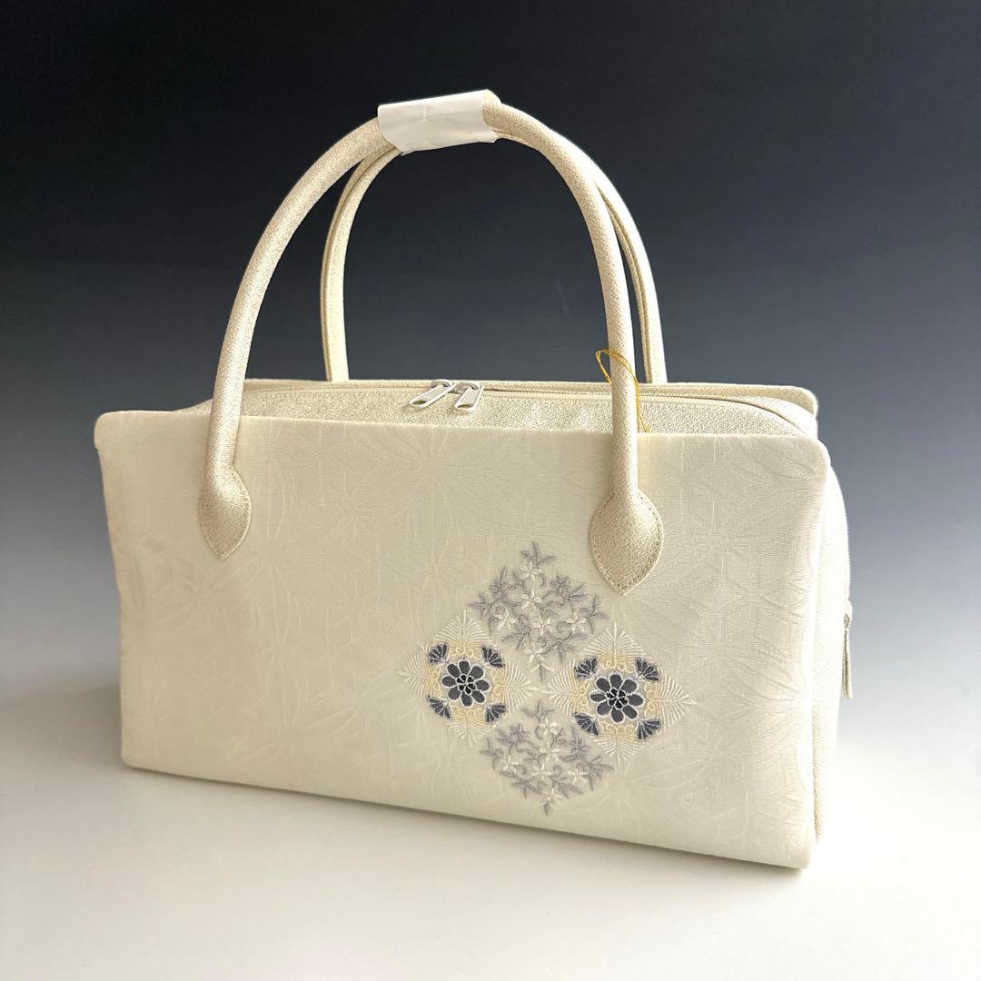 新品未使用 ！！刺繍入り！！京都 西陣 正絹 帯使用 利休バッグ　25123