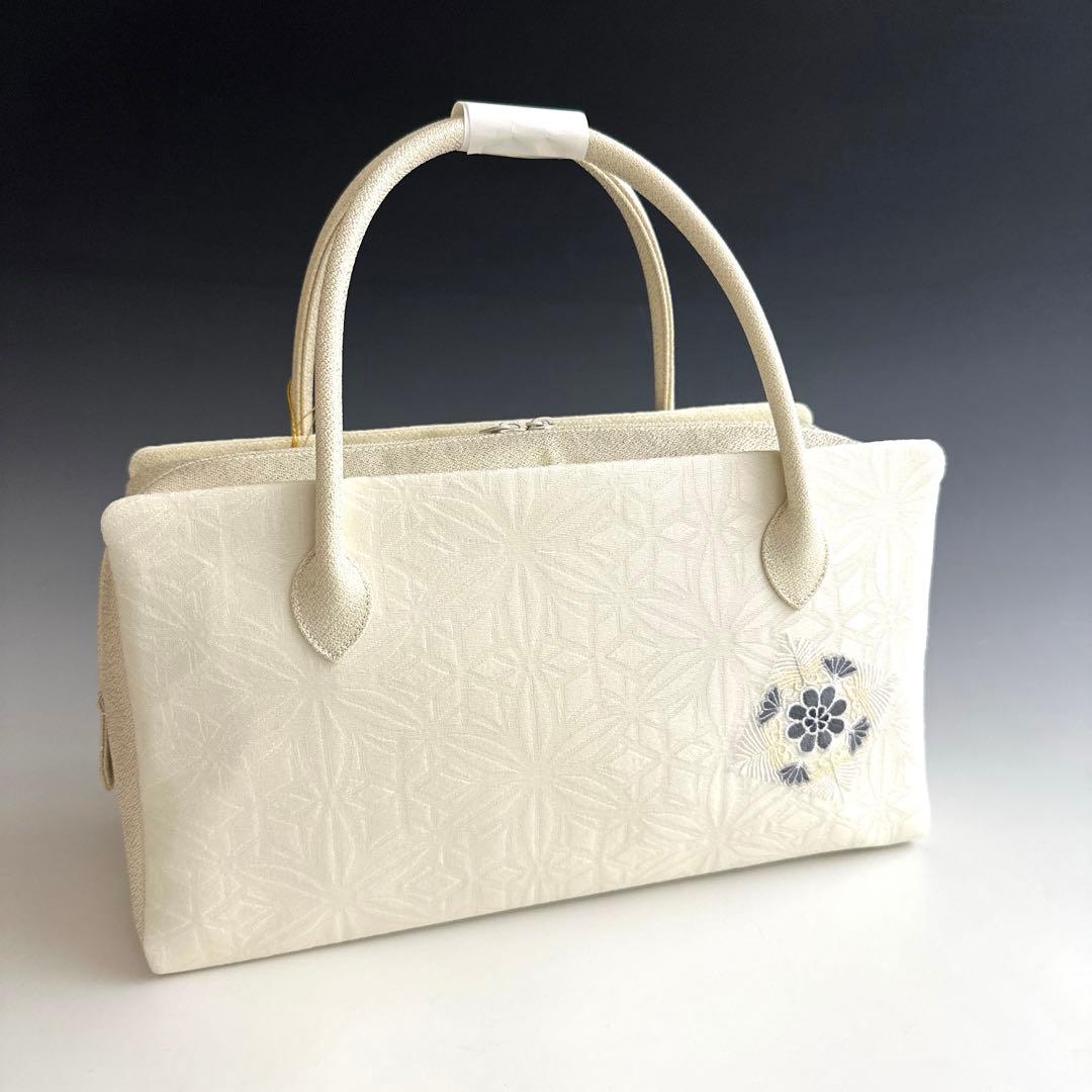 新品未使用 ！！刺繍入り！！京都 西陣 正絹 帯使用 利休バッグ　25123