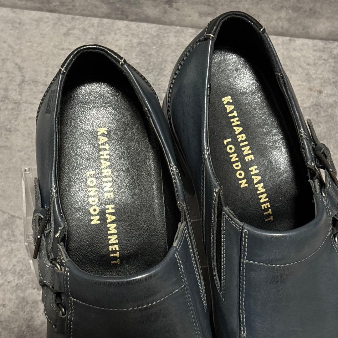 新品　キャサリンハムネットロンドン　ドレスシューズ　ネイビー　スワール　2286
