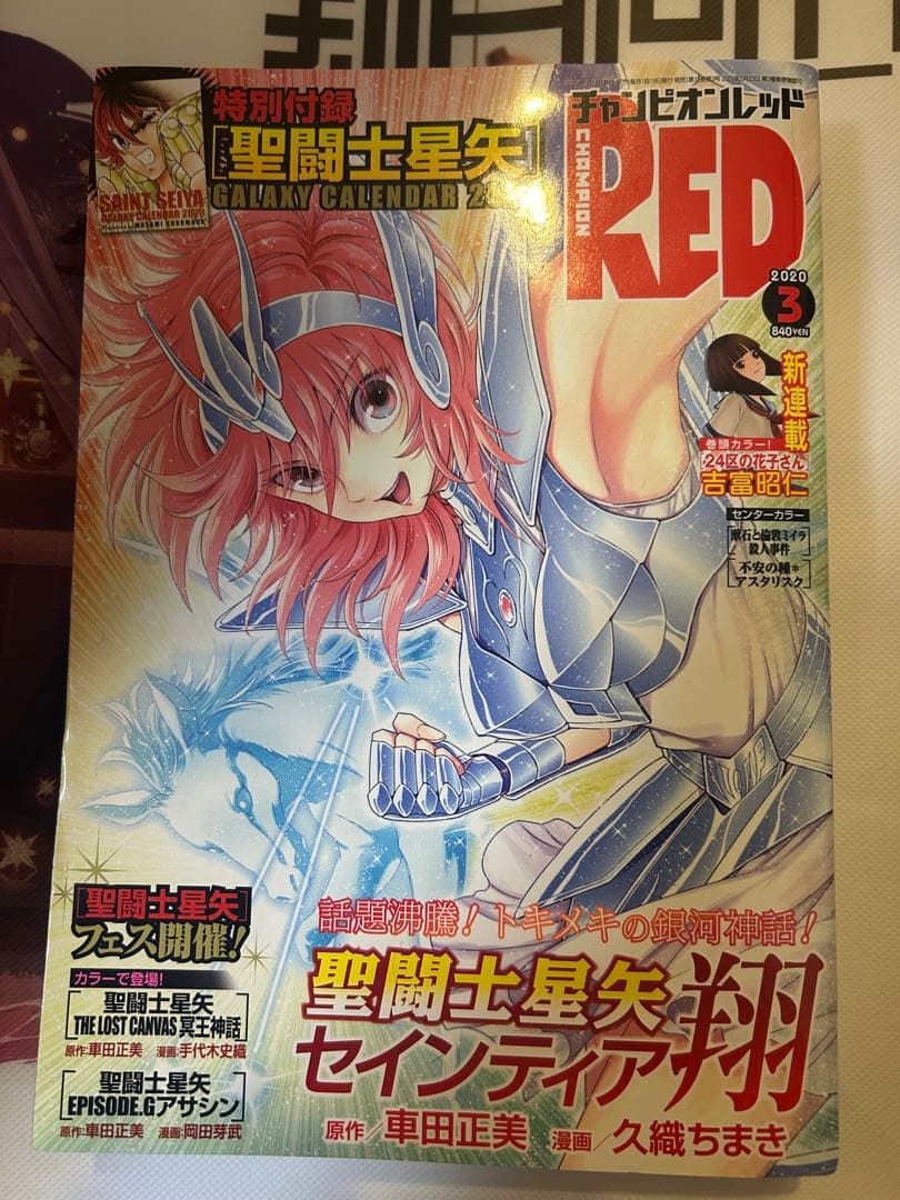 チャンピオンRED 2020年3月号　聖闘士星矢　セインティア翔　カレンダー付録