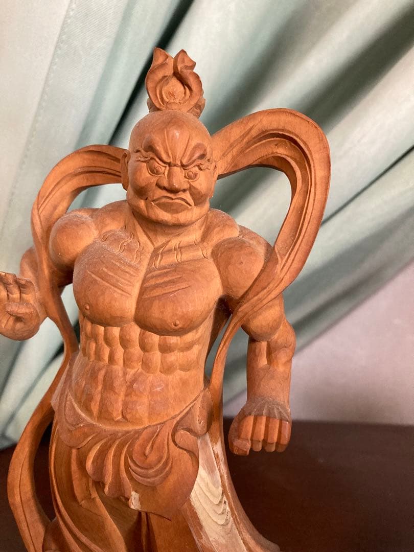 金剛力士像/仁王像/【一対】高さ21センチ　木彫　細密彫刻
