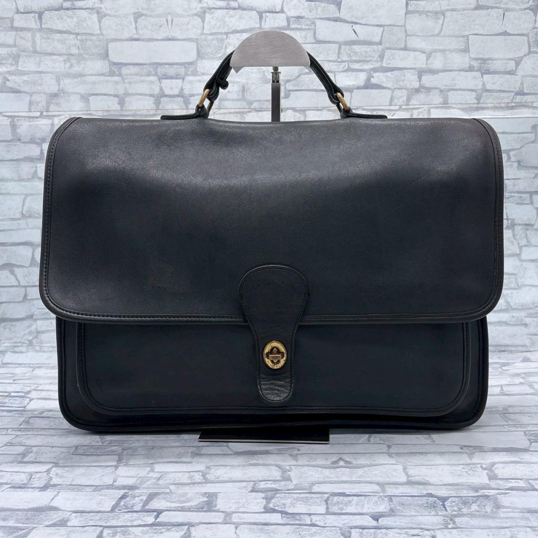 OLD COACH 黒 レザーブリーフケース ビジネスバッグ メンズ レザー