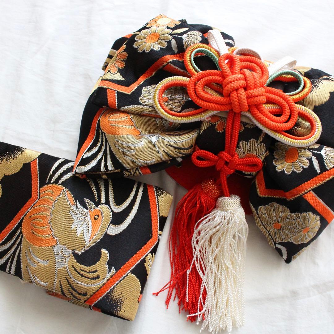 七五三 3歳 女の子 子供 正絹 着物 つくり帯 セット