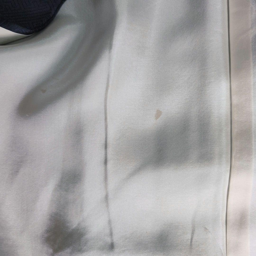 訪問着　フルセット　着物　正絹　青紺　花　相良　刺繍　繊細　F7