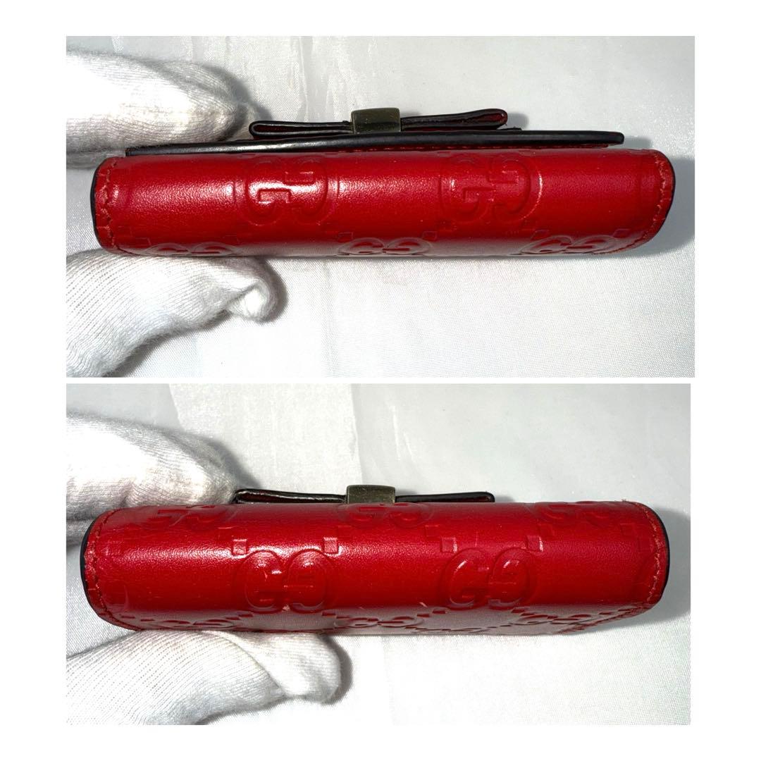 ✨美品✨GUCCI グッチ シマ GG柄 レザー 6連キーケース レッド