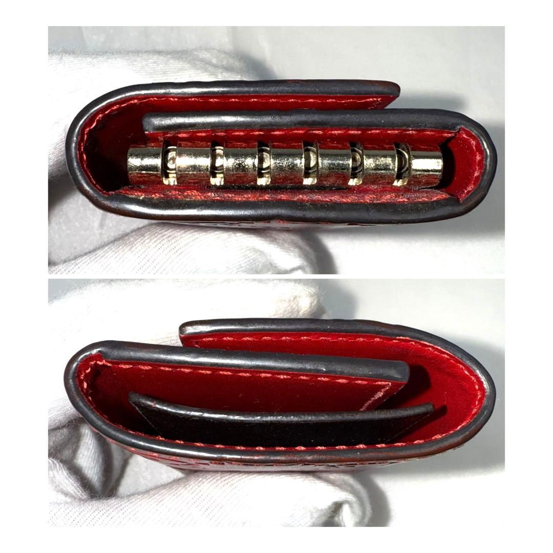 ✨美品✨GUCCI グッチ シマ GG柄 レザー 6連キーケース レッド