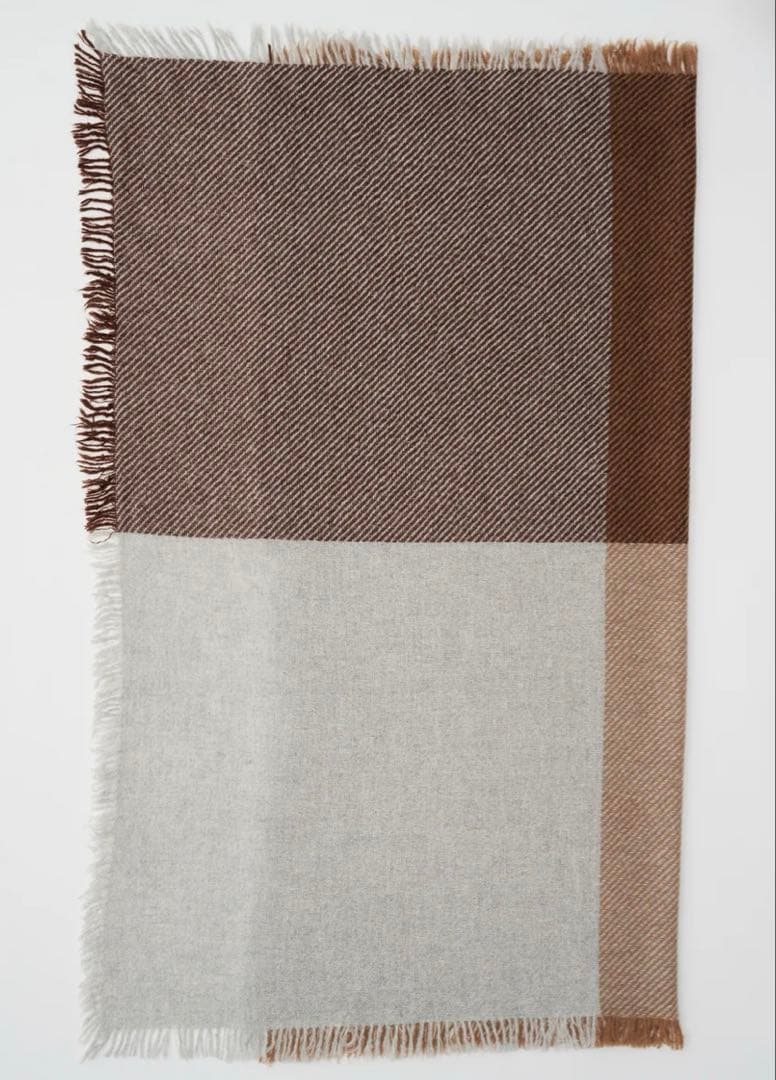 elegancese エレガンセーゼ　カシミヤストール　 完売　茶　グレー