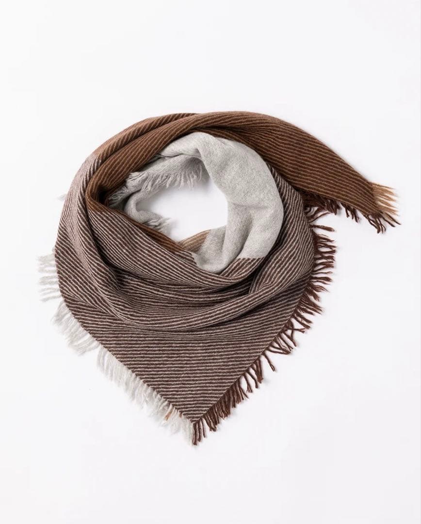 elegancese エレガンセーゼ　カシミヤストール　 完売　茶　グレー