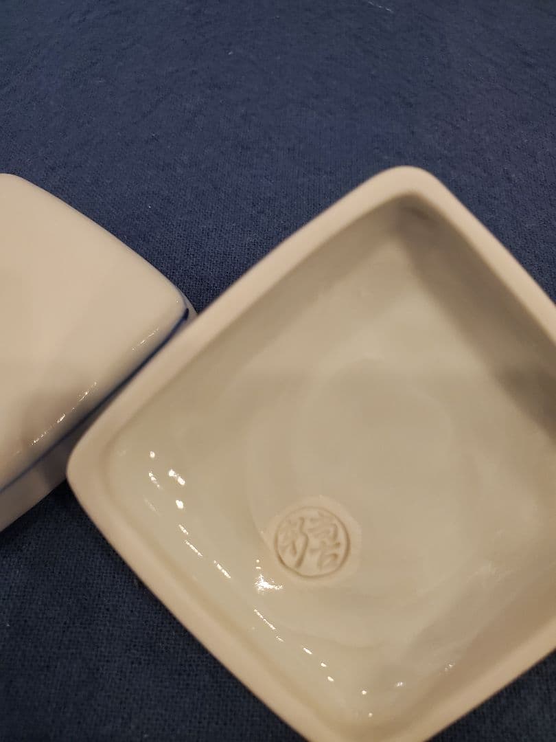 真葛香斎　染付　隅田川　香合　尋牛斎書付　共箱　桐箱