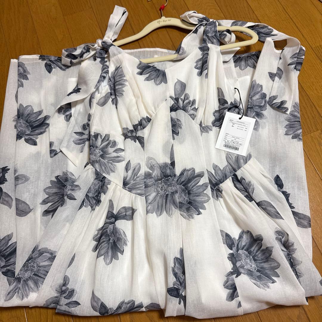 herlipto ひまわりワンピース pearl white XS