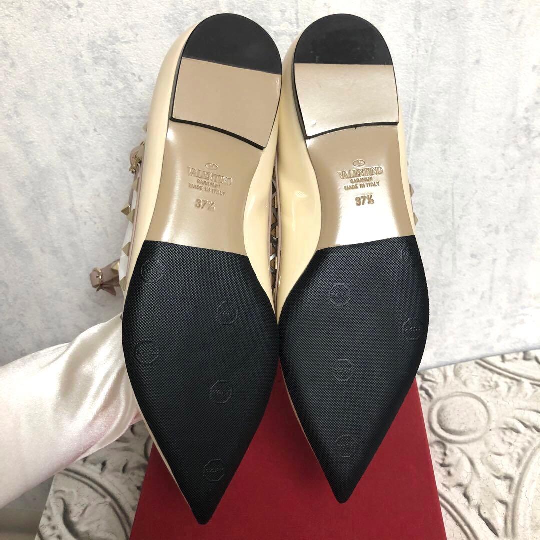 最終値下！VALENTINO ロックスタッズバレリーナ　フラットジューズ