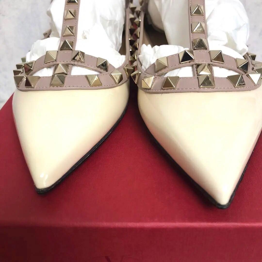 最終値下！VALENTINO ロックスタッズバレリーナ　フラットジューズ