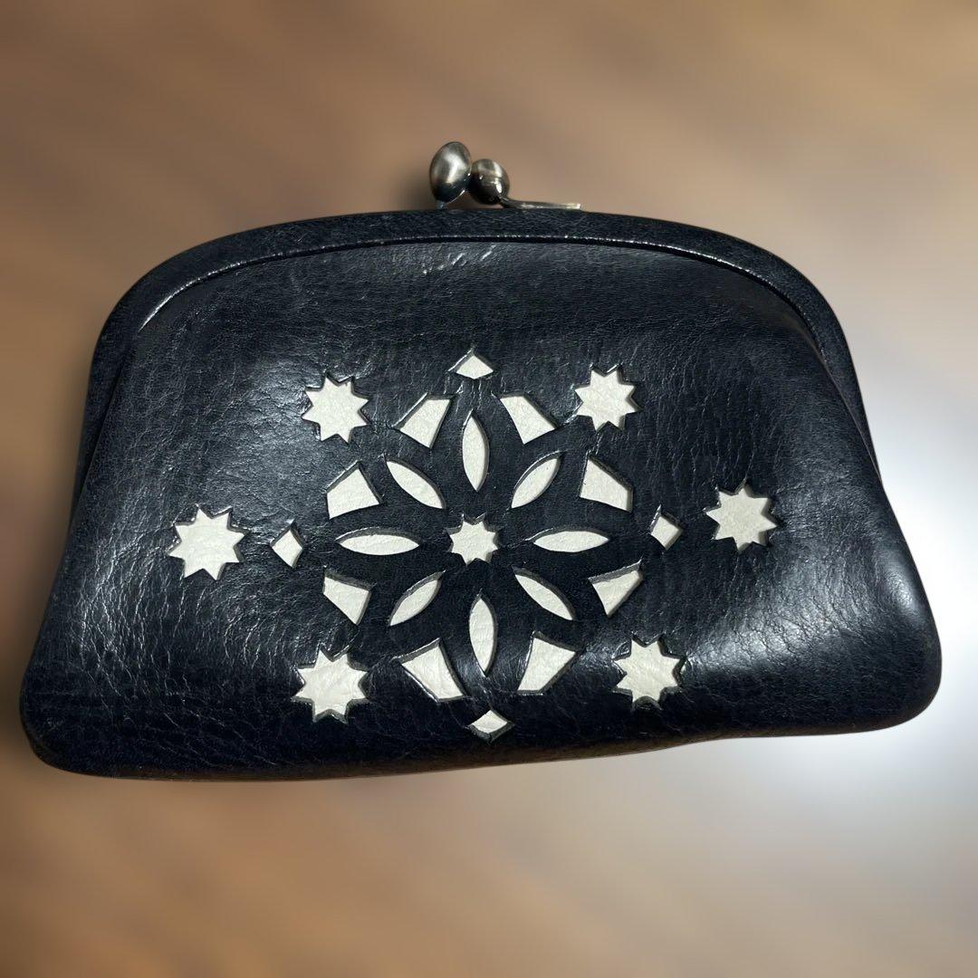 genten がま口 ミニ財布 クリスマスカットワーク