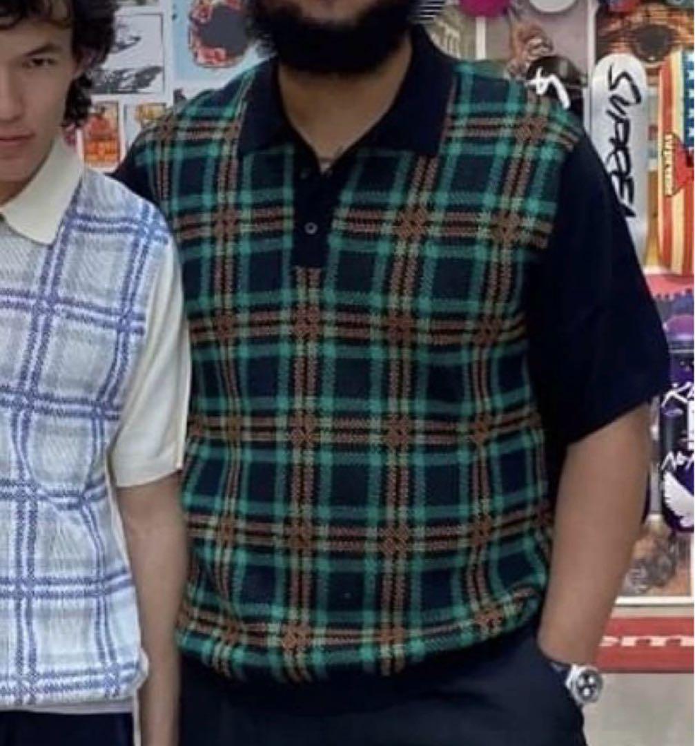 トップス Supreme Plaid Knit S/S Polo