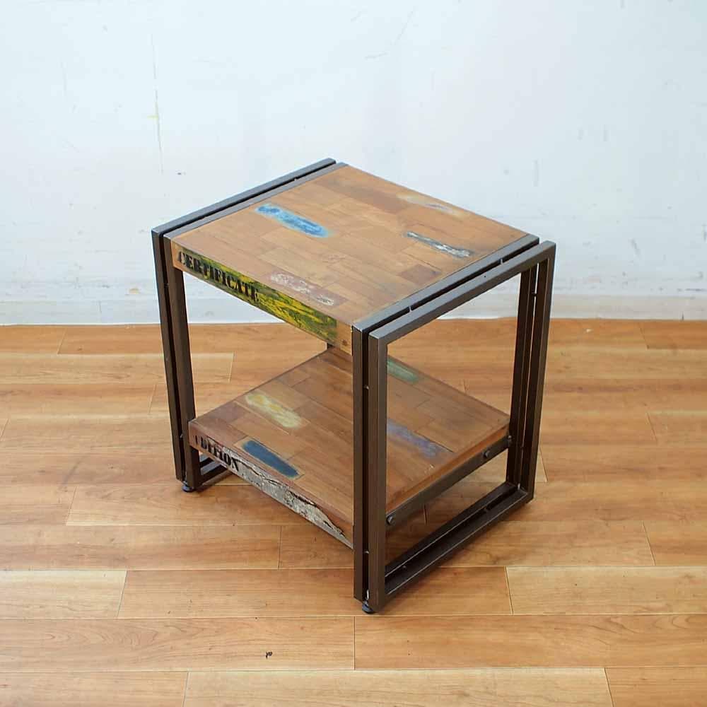 d-Bodhi インダストリアル サイドテーブル 古材×アイアン ディーボディ