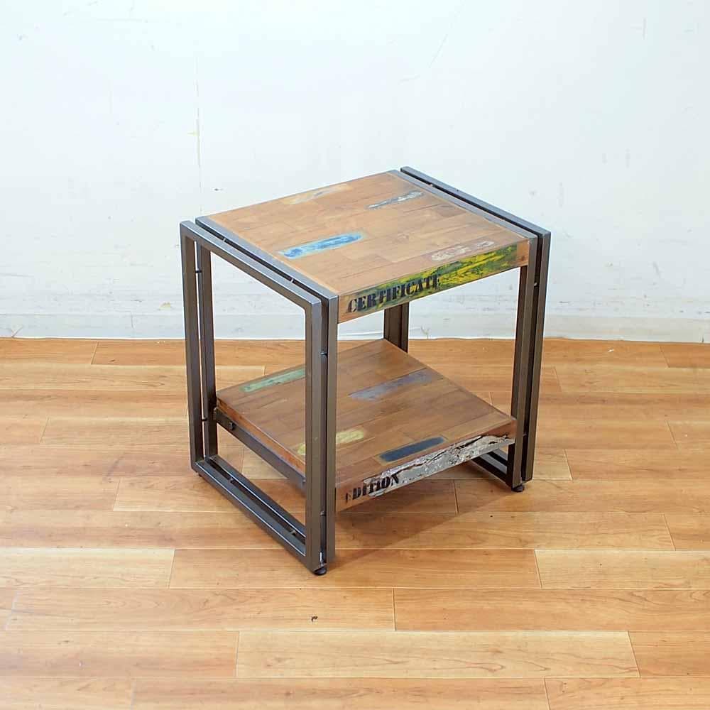 d-Bodhi インダストリアル サイドテーブル 古材×アイアン ディーボディ