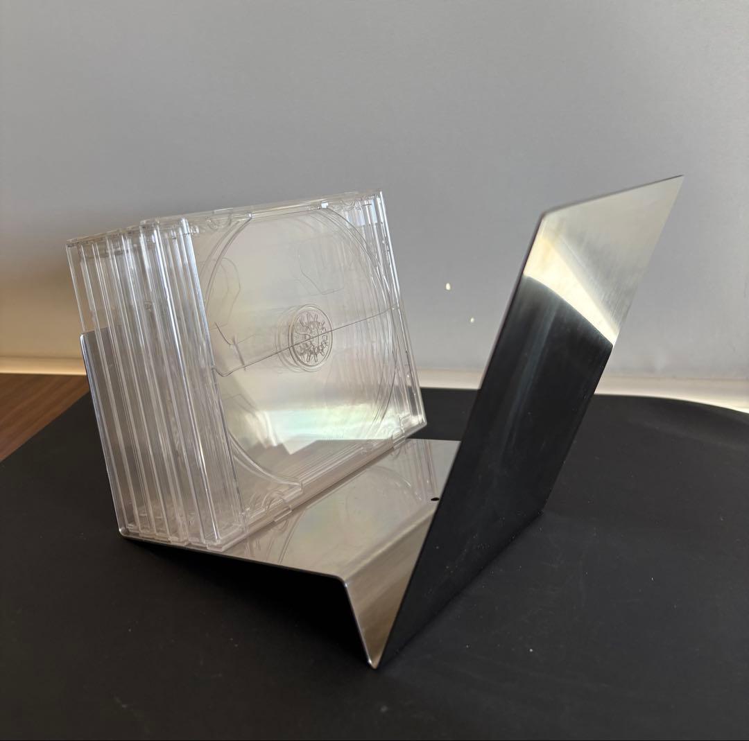 CDスタンド2個セット　ブックスタンド　ステンレス　ミッドセンチュリー　ビームス