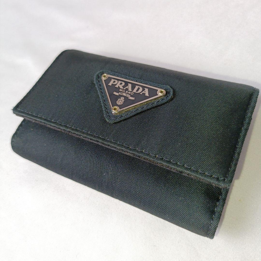 ■PRADA 6連キーケース ブラック 三角ロゴ 専用箱・ギャランティカード付
