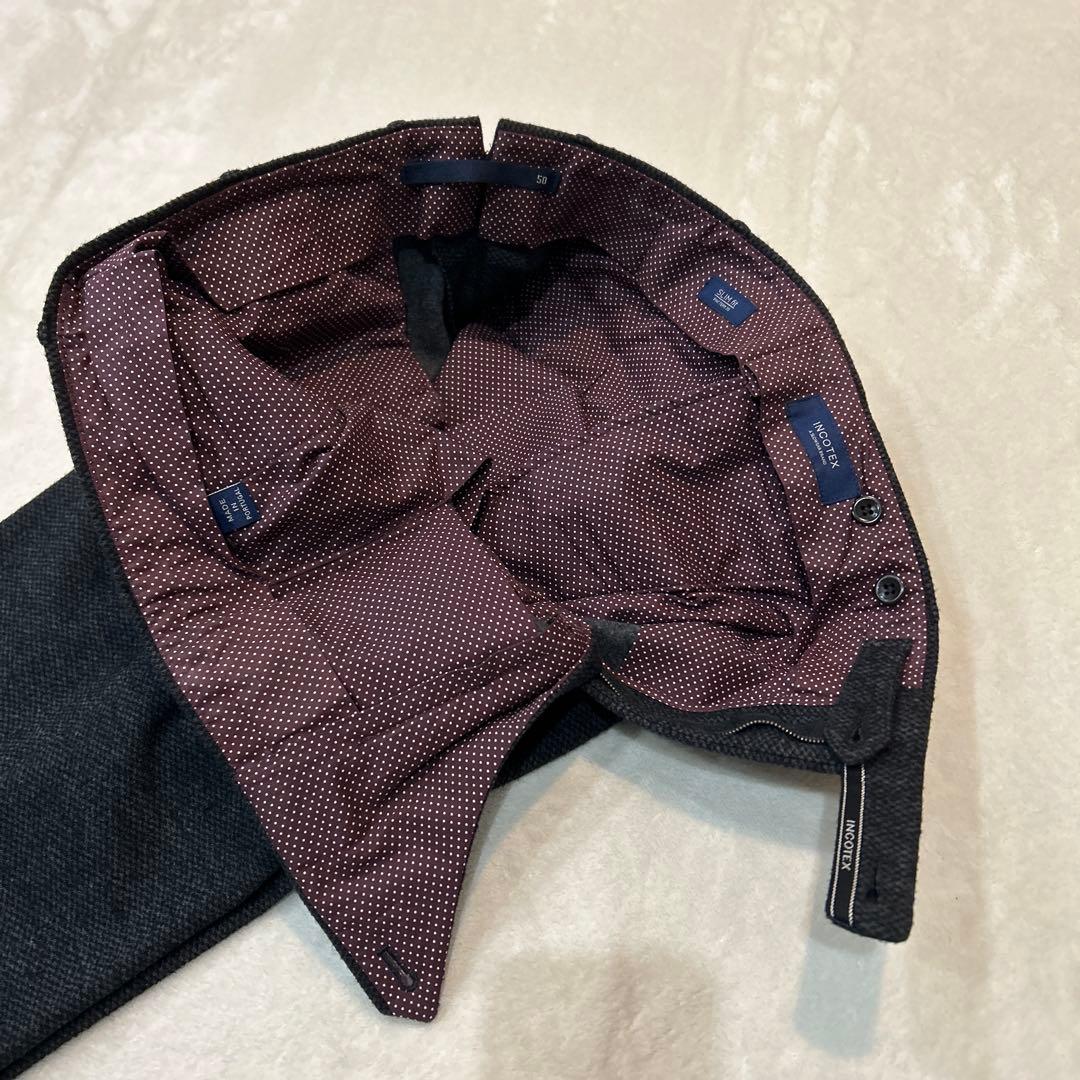 INCOTEX インコテックス ウールコットンスラックス XLサイズ