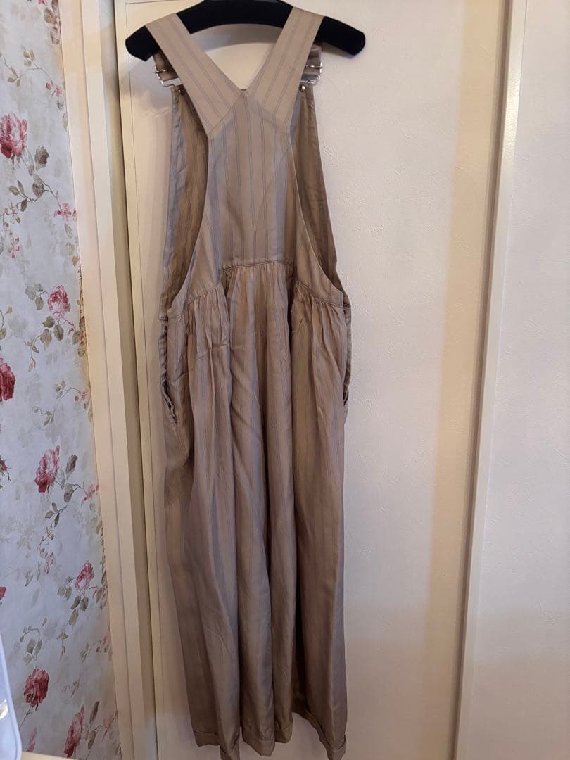 コ*ん様 noir kei ninomiyaベージュ ストライプ サロペット