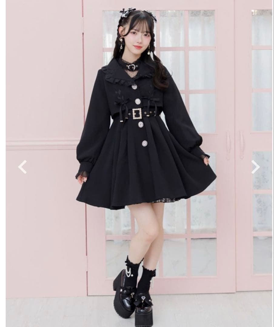 ROJITA シアーフリルトレンチコート ブラック