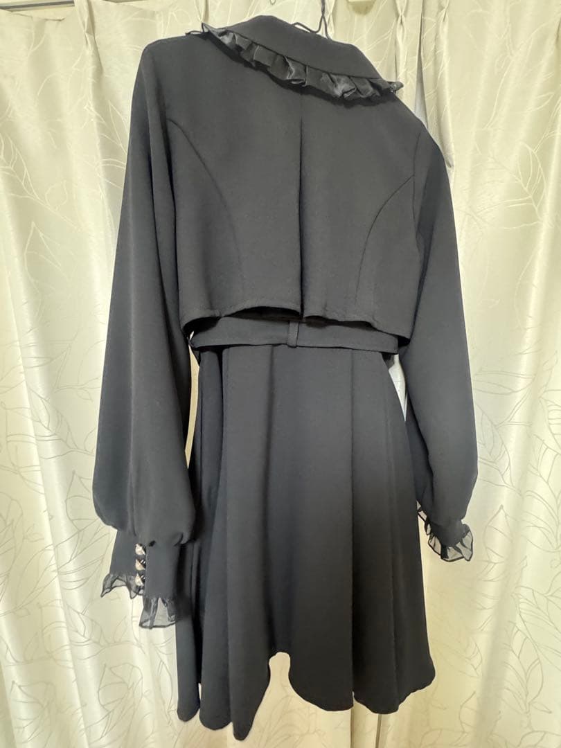 ROJITA シアーフリルトレンチコート ブラック