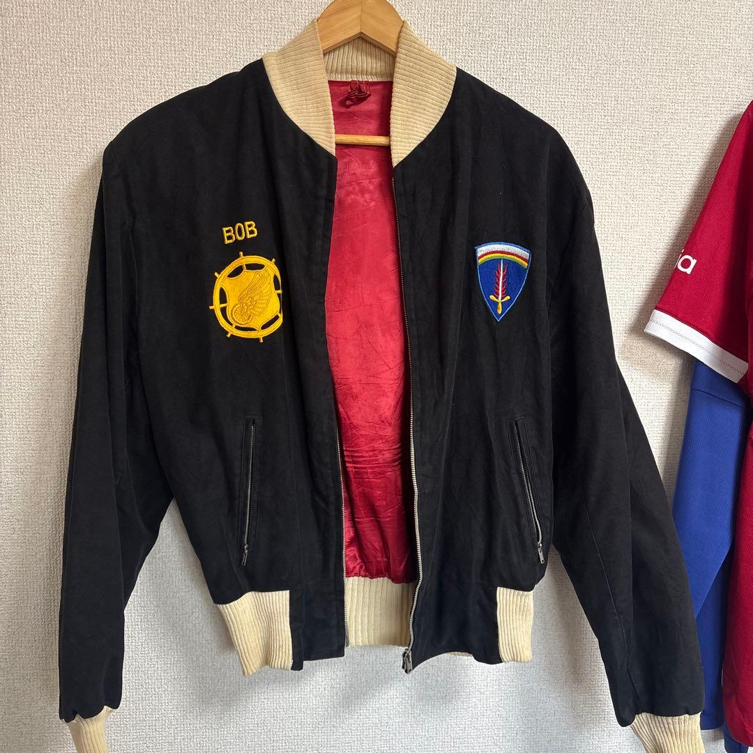 古着　150th TRANS CO スタジャン 黒