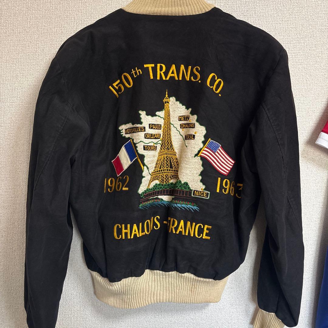 古着　150th TRANS CO スタジャン 黒