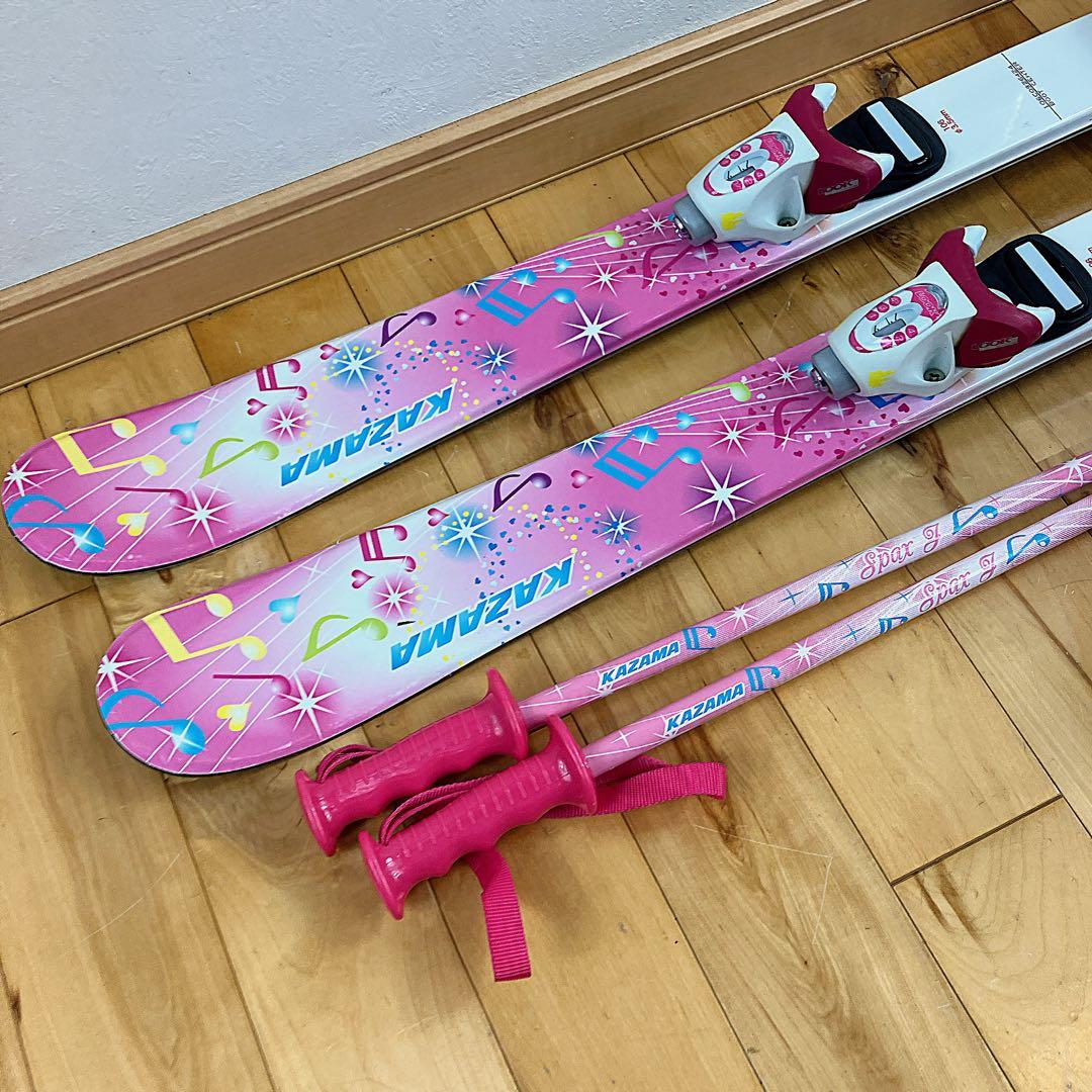 KAZAMA スキー板 106㎝　ストック ブーツ　4点セット