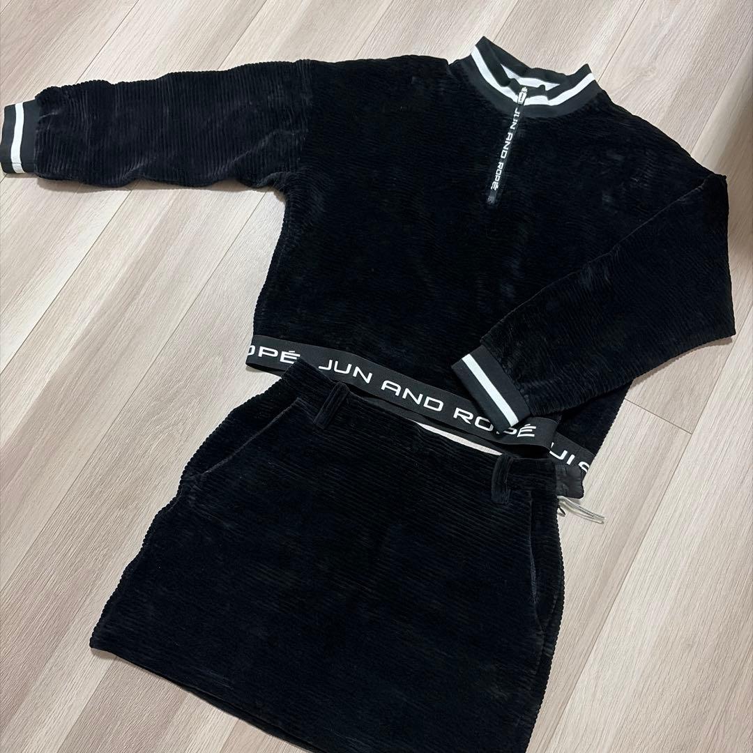 JUN&ROPE ブラック コーデュロイ セットアップ