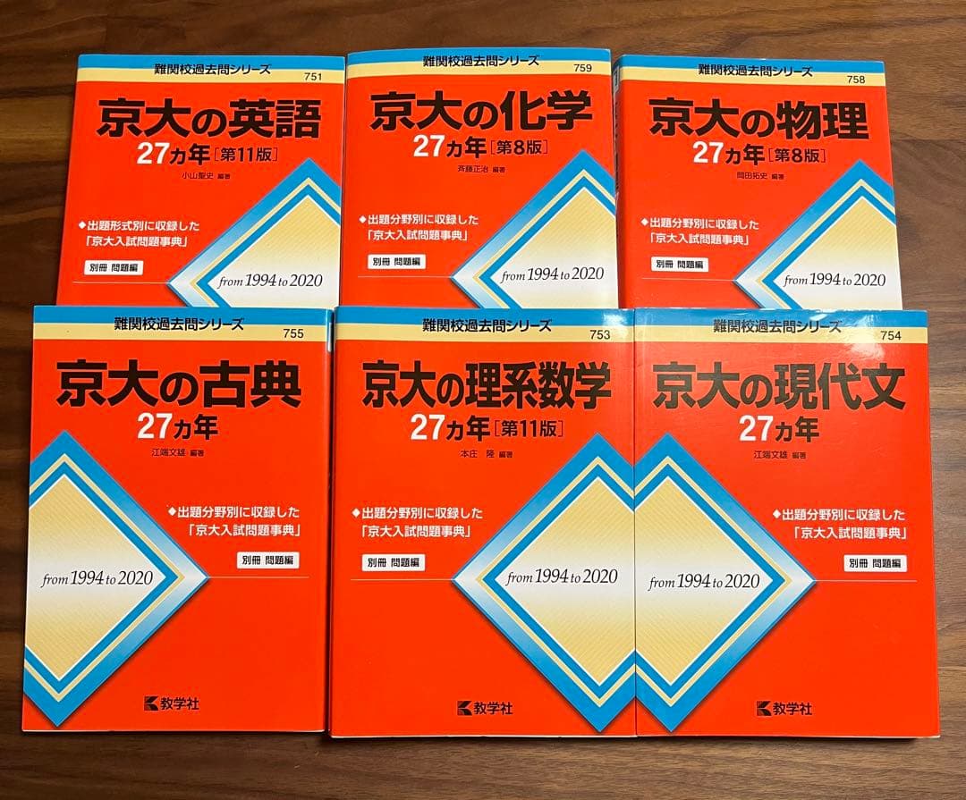 京大の古典、理系数学、物理、科学、英語、現代文　27カ年