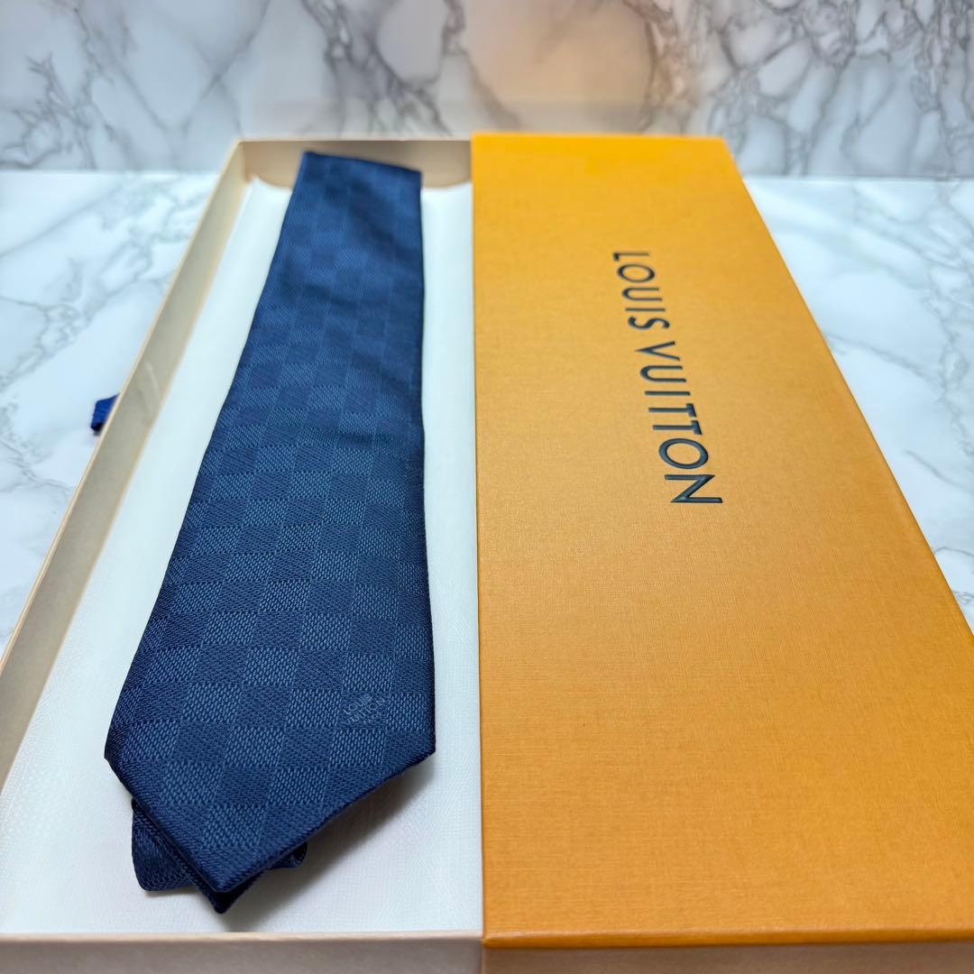 ✨極美品✨ 現行 LOUIS VUITTON ネクタイ シルク100% ダミエ