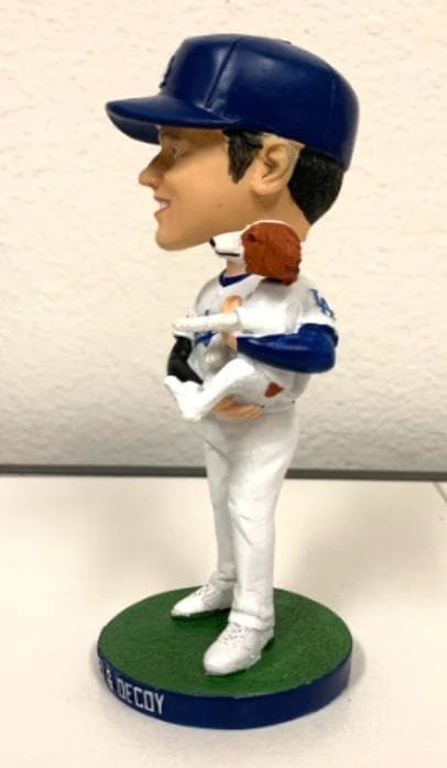 大谷翔平 ドジャース バブルヘッド人形 デコピン フェイスTシャツ:L セット