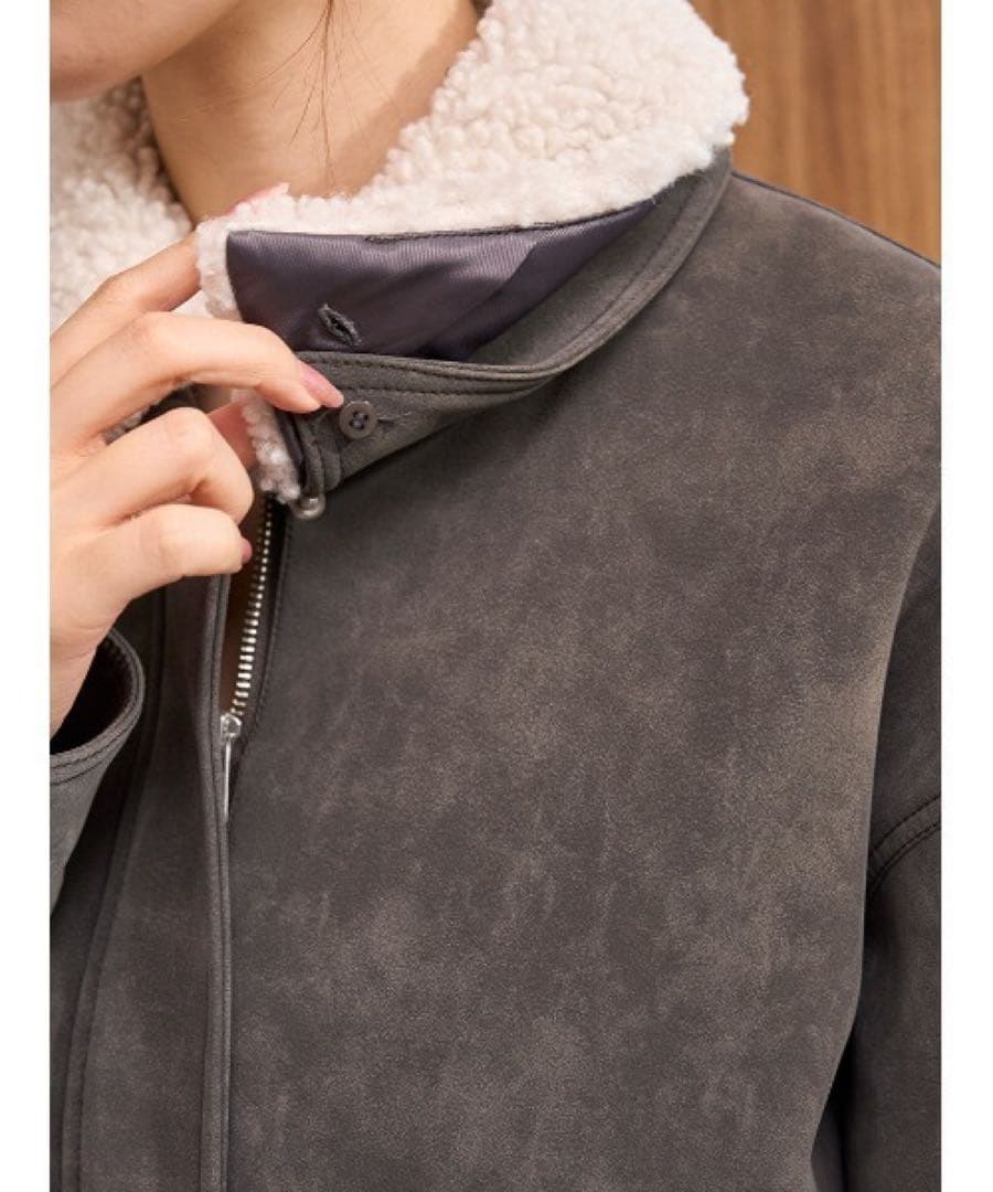 新品タグ付き　スナイデル マルチファブリックボアカラーブルゾン　GRY 1