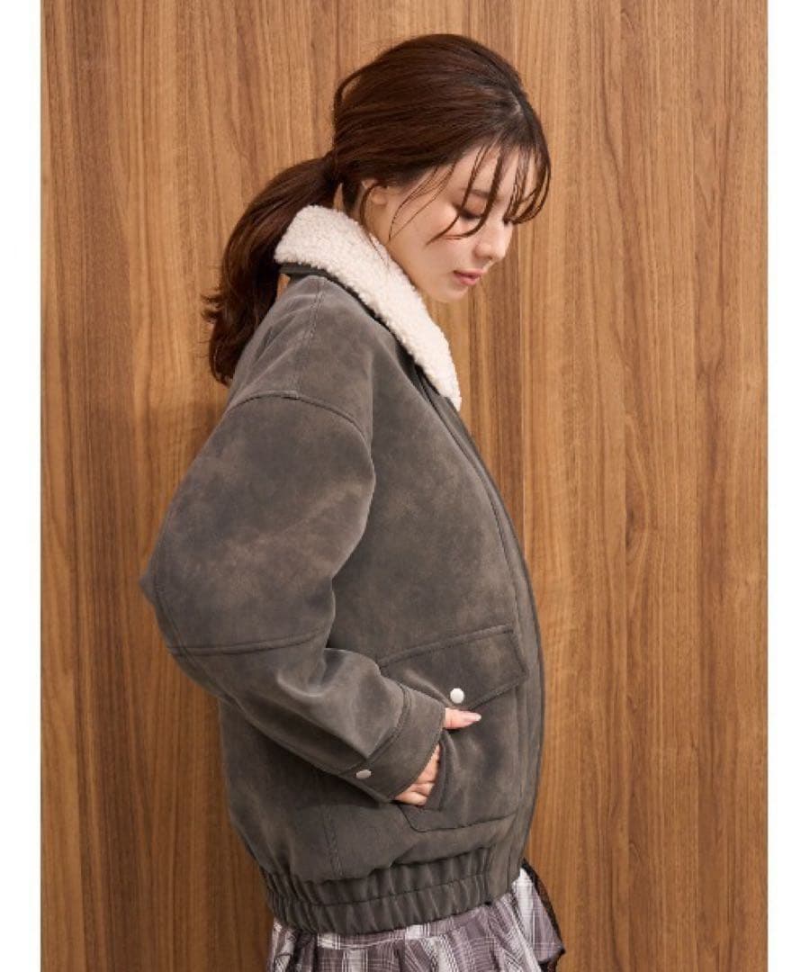 新品タグ付き　スナイデル マルチファブリックボアカラーブルゾン　GRY 1