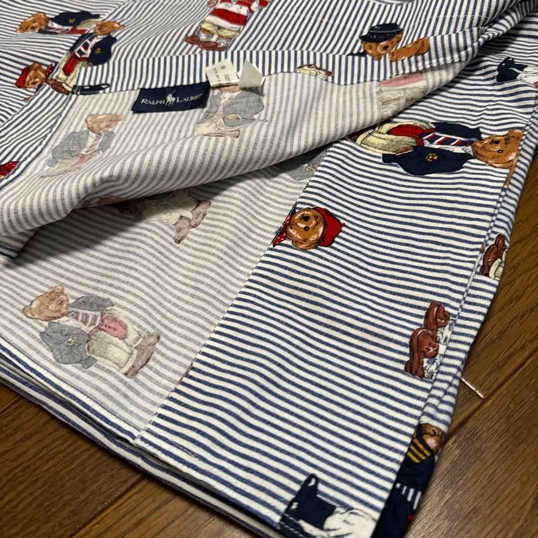ラルフローレン ポロベア柄 シングル フラットシーツ 日本製 未使用